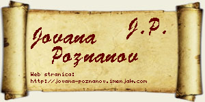 Jovana Poznanov vizit kartica
